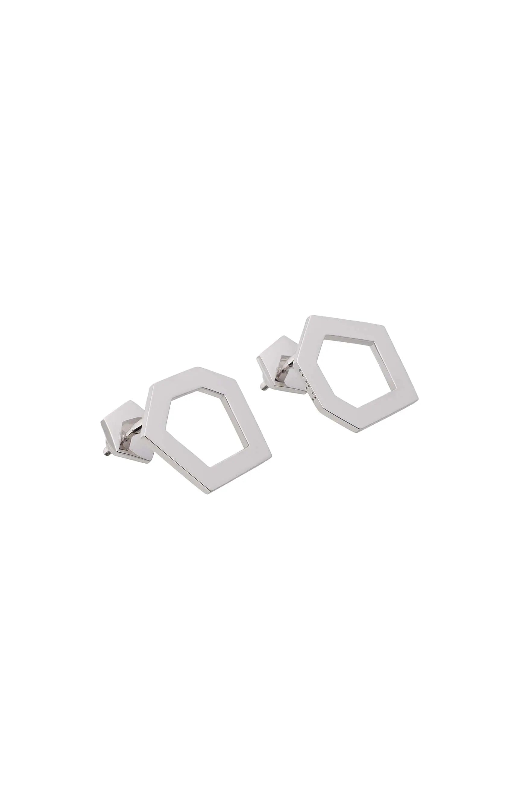 Medium cell earrings in silver - CDD Jewelry