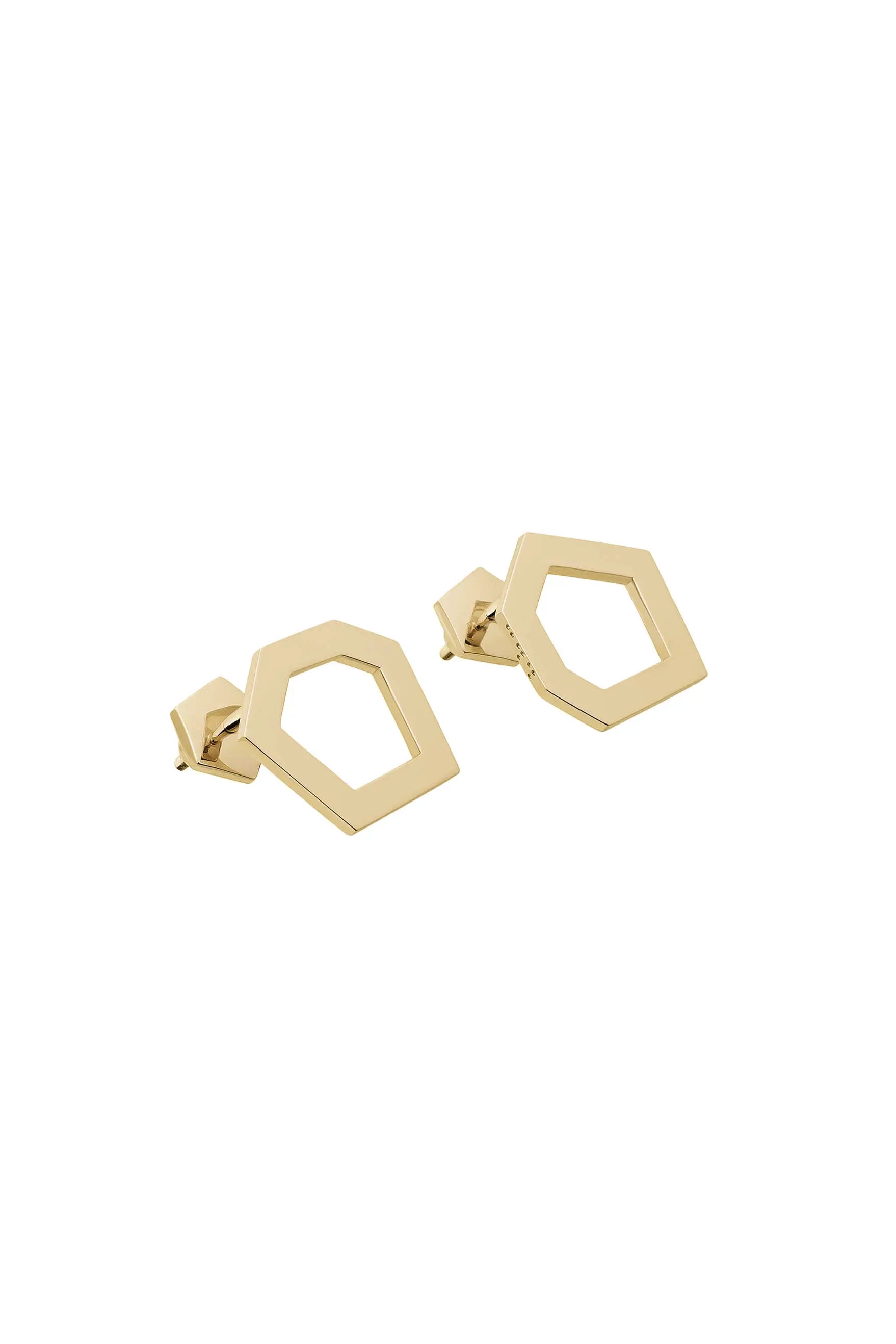 Medium cell earrings yellow gold - CDD Jewelry
